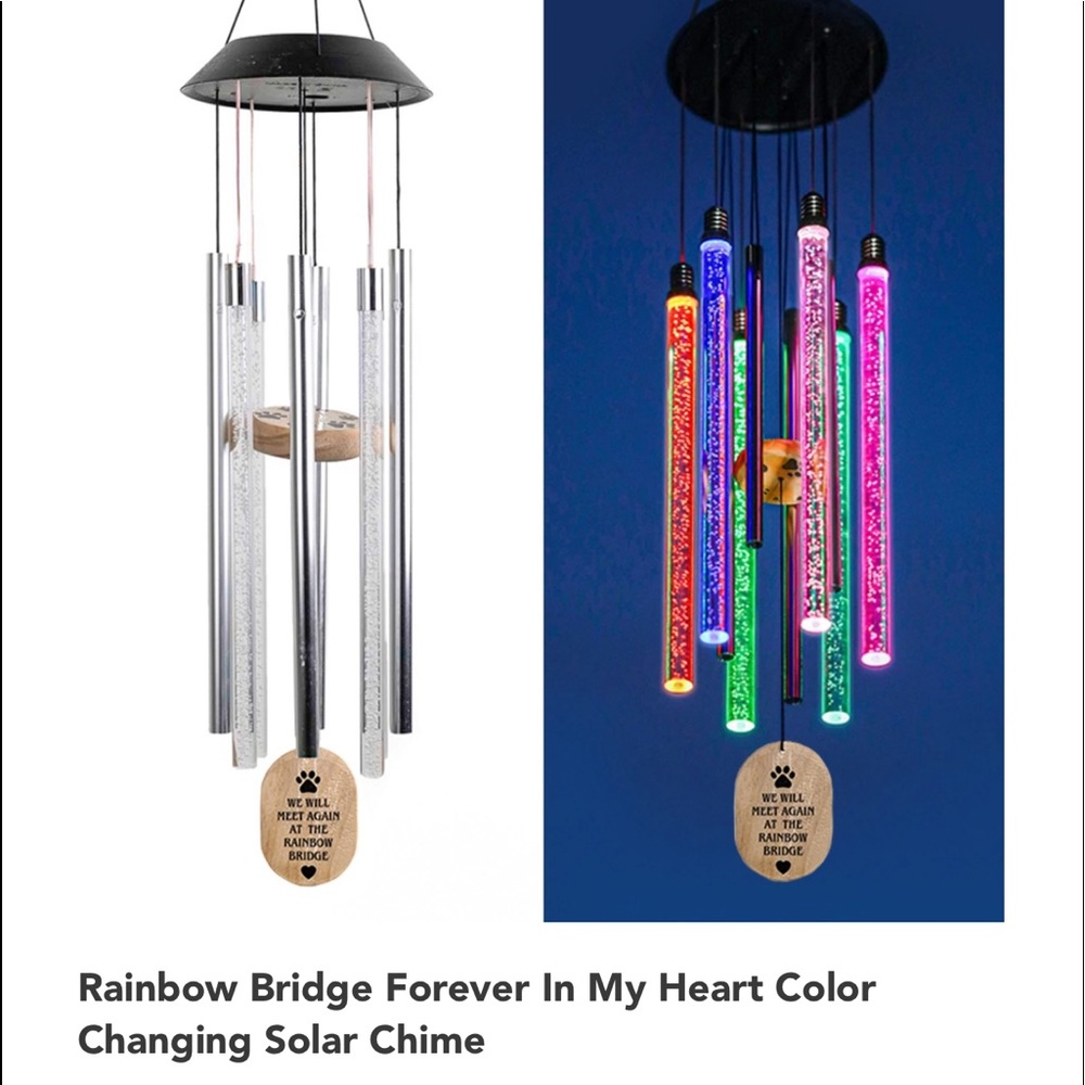 Rainbow Bridge Solar Wind Chime for your Dog